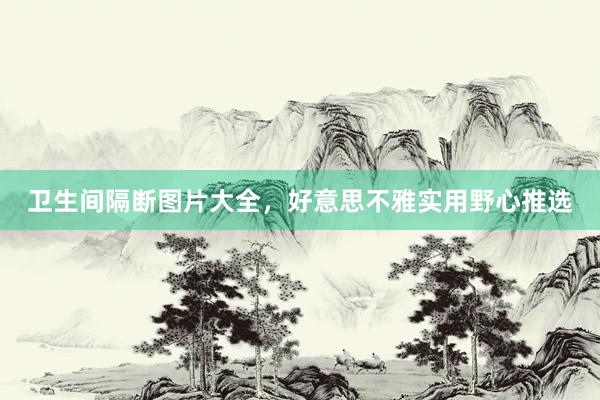 卫生间隔断图片大全，好意思不雅实用野心推选
