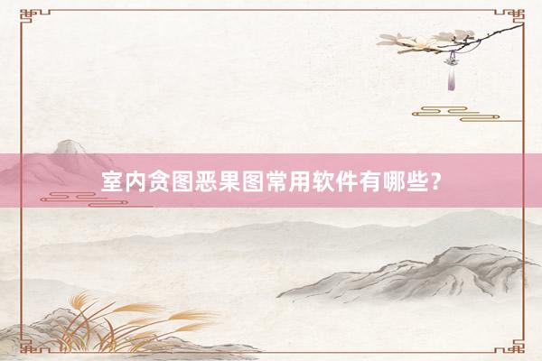 室内贪图恶果图常用软件有哪些？