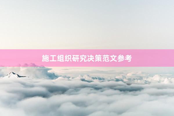 施工组织研究决策范文参考
